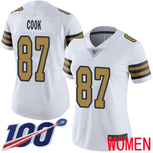New Orleans Saints Limited White Women Jared Cook Jersey NFL Football 87 100th Season Rush Vapor Untouchable Jersey
